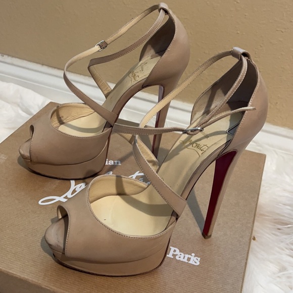 Christian Louboutin Cross Me 150 Kid Nude Pumps 36 - Picture 4 of 9